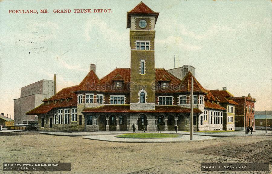 Postcard: Portland, Maine, Grand Trunk Depot